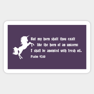 Unicorn Horn Psalm 92:10 Bible Verse Christian Shirt Sticker